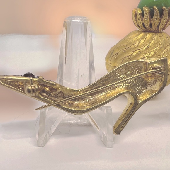 Vintage Set Bejeweled Amethyst Rhinestone Ladies Hat & Shoe Brooch/Pins - Picture 6 of 7